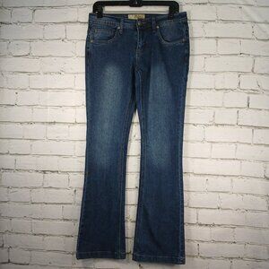 WOMENS HYBRID AND COMPANY BRAND JEANS, BOOT CUT, SIZE 7, DARK WASH
